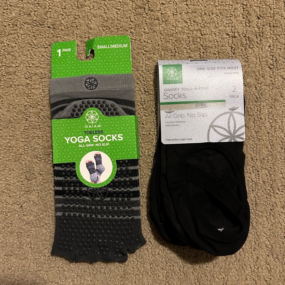 Gaiam Pure Barre and Yoga Socks 3 Pairs